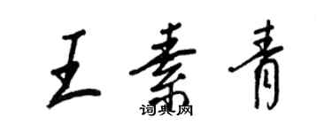 王正良王素青行書個性簽名怎么寫
