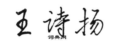 駱恆光王詩揚行書個性簽名怎么寫