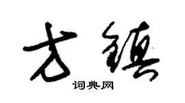 朱錫榮方鎮草書個性簽名怎么寫