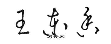 駱恆光王東香草書個性簽名怎么寫