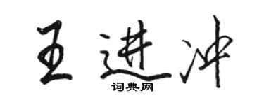 駱恆光王進沖行書個性簽名怎么寫