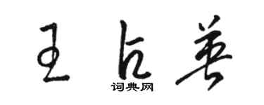 駱恆光王占英草書個性簽名怎么寫