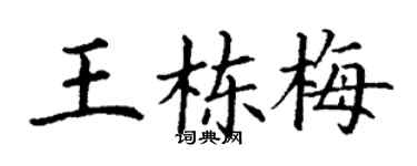 丁謙王棟梅楷書個性簽名怎么寫