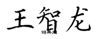 丁謙王智龍楷書個性簽名怎么寫