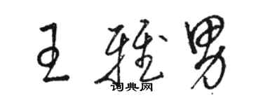 駱恆光王雅男草書個性簽名怎么寫