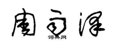 朱錫榮周雨澤草書個性簽名怎么寫