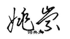 駱恆光姚崇草書個性簽名怎么寫