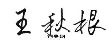 駱恆光王秋根行書個性簽名怎么寫