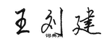 駱恆光王劉建行書個性簽名怎么寫