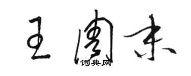 駱恆光王周末草書個性簽名怎么寫