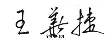 駱恆光王華捷草書個性簽名怎么寫