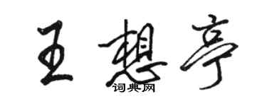駱恆光王想亭行書個性簽名怎么寫
