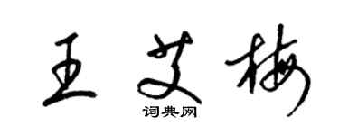 梁錦英王艾梅草書個性簽名怎么寫