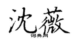 丁謙沈薇楷書個性簽名怎么寫
