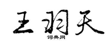 曾慶福王羽天行書個性簽名怎么寫