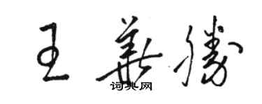 駱恆光王華勝草書個性簽名怎么寫