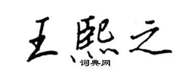王正良王熙之行書個性簽名怎么寫