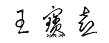 駱恆光王寶喜草書個性簽名怎么寫