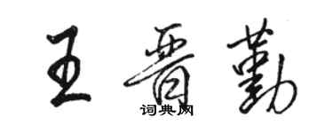 駱恆光王晉勤行書個性簽名怎么寫