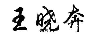 胡問遂王曉奔行書個性簽名怎么寫