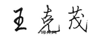 駱恆光王克茂行書個性簽名怎么寫