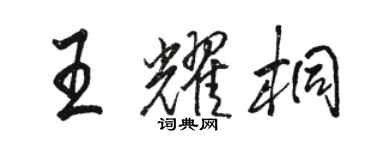 駱恆光王耀桐行書個性簽名怎么寫