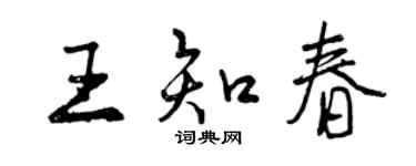 曾慶福王知春行書個性簽名怎么寫