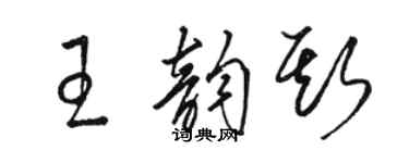 駱恆光王韻斯草書個性簽名怎么寫