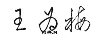 駱恆光王為梅草書個性簽名怎么寫