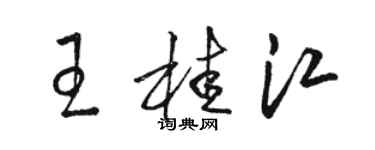 駱恆光王桂江草書個性簽名怎么寫