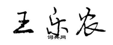 曾慶福王樂農行書個性簽名怎么寫