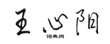 駱恆光王心陽行書個性簽名怎么寫