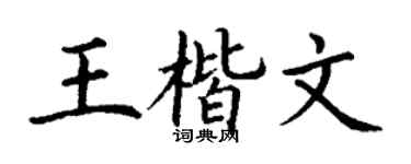 丁謙王楷文楷書個性簽名怎么寫