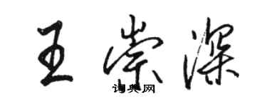 駱恆光王崇深行書個性簽名怎么寫