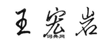 駱恆光王宏岩行書個性簽名怎么寫