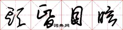 朱錫榮頭昏目眩草書怎么寫