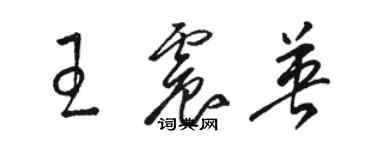 駱恆光王震英草書個性簽名怎么寫