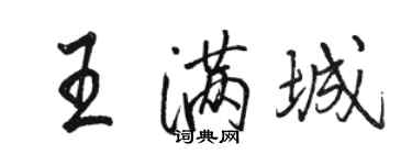 駱恆光王滿城行書個性簽名怎么寫
