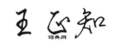 駱恆光王正知行書個性簽名怎么寫