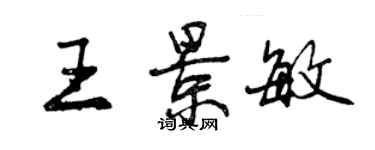 曾慶福王景敏行書個性簽名怎么寫