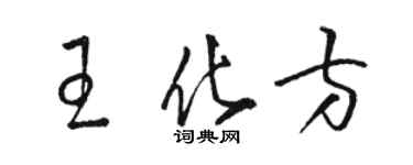 駱恆光王化方草書個性簽名怎么寫