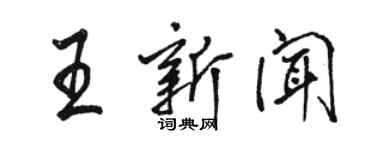 駱恆光王新聞行書個性簽名怎么寫