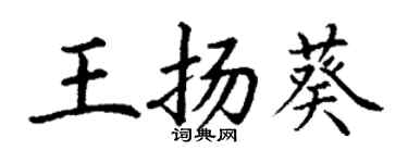 丁謙王揚葵楷書個性簽名怎么寫