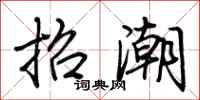 荊霄鵬招潮行書怎么寫
