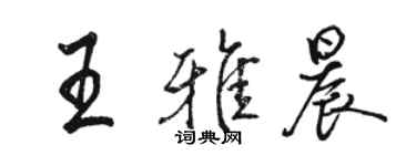 駱恆光王雅晨行書個性簽名怎么寫