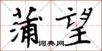 周炳元蒲望楷書怎么寫