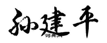 胡問遂孫建平行書個性簽名怎么寫