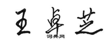 駱恆光王卓芝行書個性簽名怎么寫