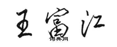 駱恆光王富江行書個性簽名怎么寫