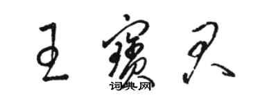 駱恆光王寶君草書個性簽名怎么寫